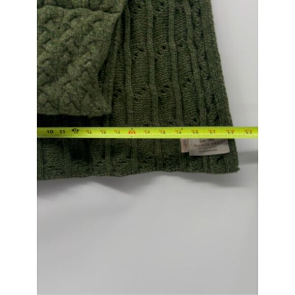 Aran Sweater Market Scarf Wool Ireland One Size Unisex Green Fisherman Cable - Picture 7 of 11